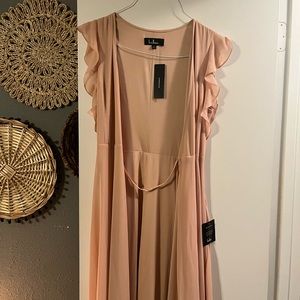 Lulus crescendo blush wrap dress
